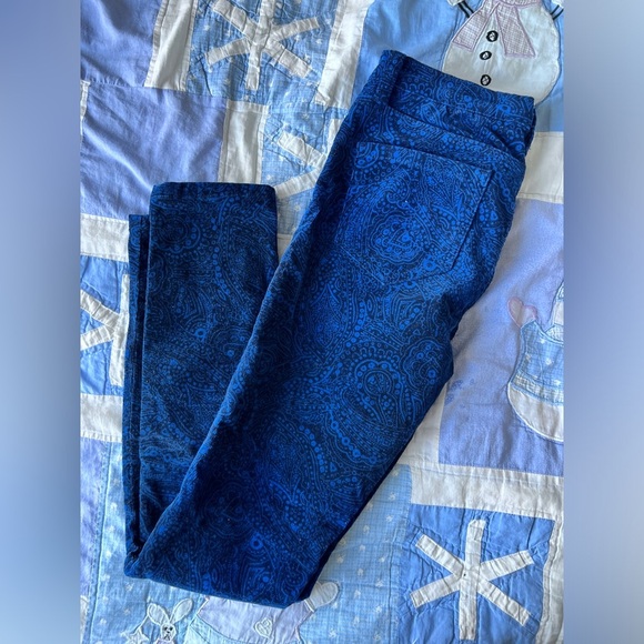 Joe Fresh Womens Pant Blue Paisley Preppy Corduroy Slim Pants 26 - Picture 4 of 9